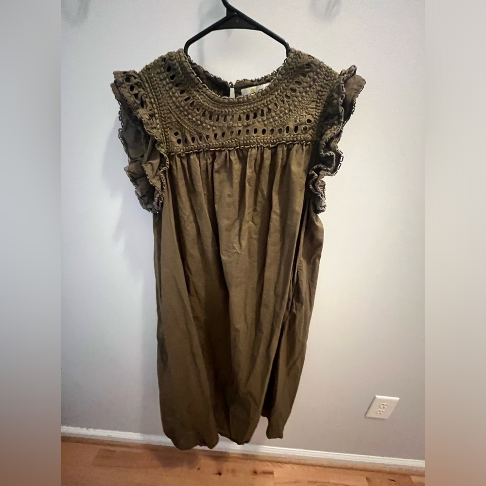 Boden Olive Green Crochet Detail Dress